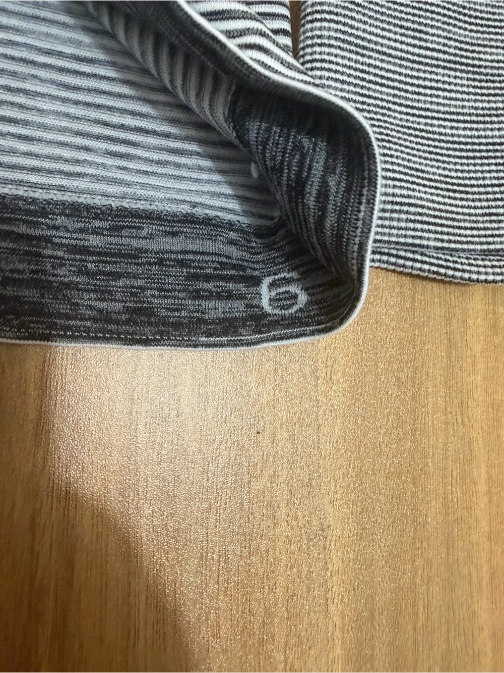 lululemon athletica Gray & White Striped Long Sleeve Top
